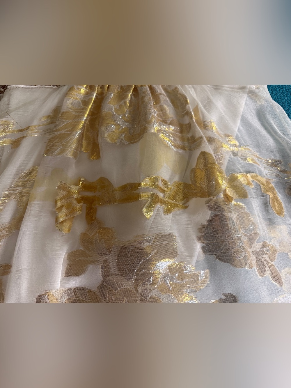 Vintage Sue Wong White and Gold Beaded and Embellished Gown - Picture 6 of 6
